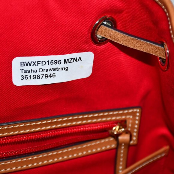 Dooney & Bourke Tasha Drawstring in Mulberry #BWXFD156 MZNA NWOUT Tags - Picture 2 of 6